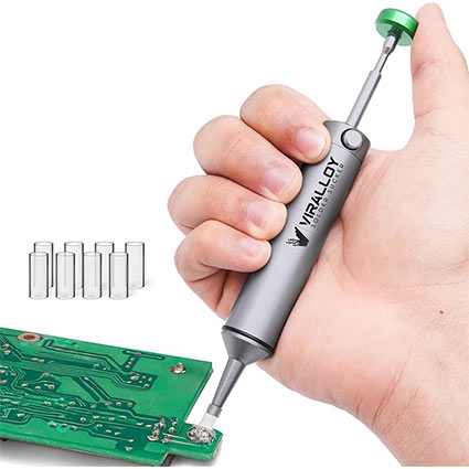 Viralloy Solder Sucker Tool No Clog Silicone-Tip