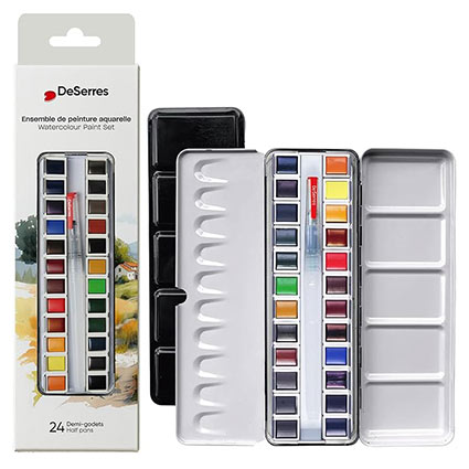 DeSerres Watercolour Kit - 24 Half Pans